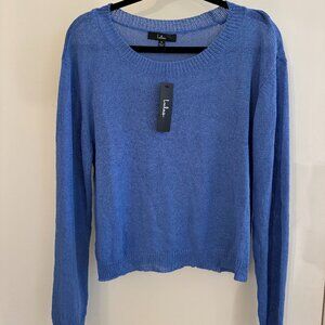 Lulus Clean Aesthetic Blue Long Sleeve Sweater Top - Medium
